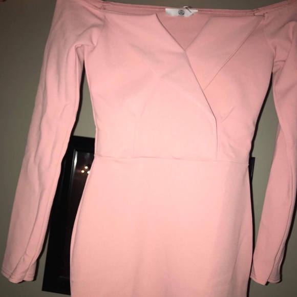 Pink off the shoulder party dress - Picture 2 of 2